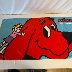 Vintage Clifford the big red dog beach towel from 2000. Approximately 27 x 52.